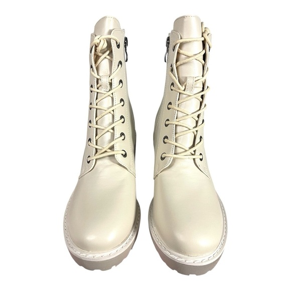 Hey Girl by Corkys Shoes - Hey Girl by Corkys Cream Combat Boots - Size 10